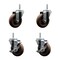 Service Caster 4 Inch High Temp Glass Filled Nylon 34 Inch Threaded Stem Caster Set 2 Brakes SCC SCC-TS20S414-GFNSHT-34212-2-TLB-2 - alternate 1